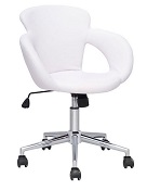 CHAISE TABOURET A ROULETTES "CONFORT LUXE" blanc