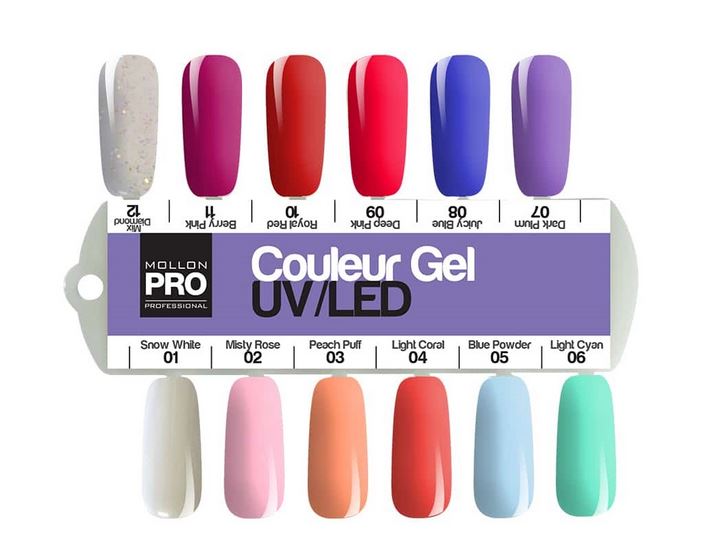 GEL UV LED COULEUR MOLLON PRO 5gr (lot de 2 au choix)