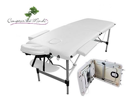 TABLE DE MASSAGE PLIABLE ALU LIGHT CUIR CREME