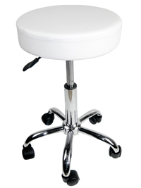 CHAISE TABOURET A ROULETTES "NEW TABOSOFT" BLANC